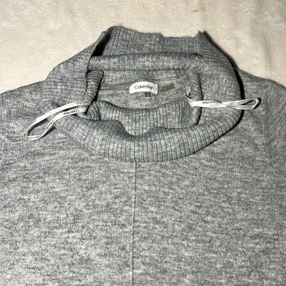 Calvin Klein Gray Ribbed Turtleneck Sweater Dress M - Picture 3 of 15